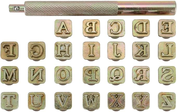 Yoption 27 Pieces Leathercarft Stamping Tool Set, 26 Letters Alphabet Stamps by Yoption