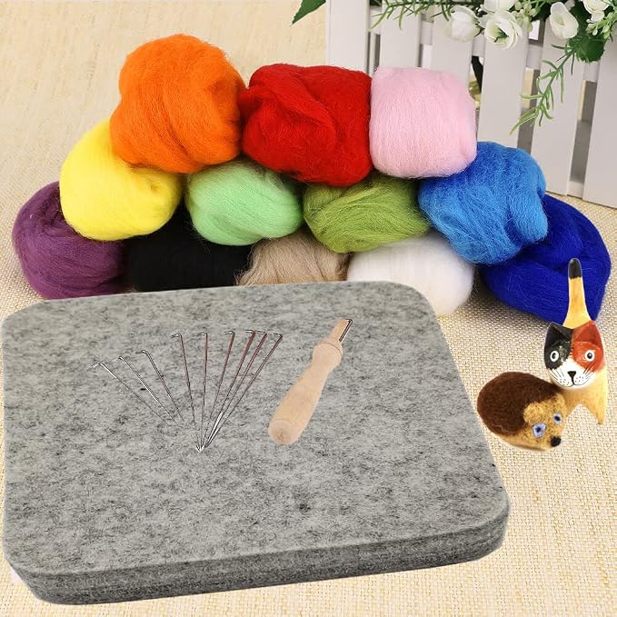 Wool Needle Felting Pad, Needled Felting Mat Woolen Block Thick and Firm Needle - Image 6