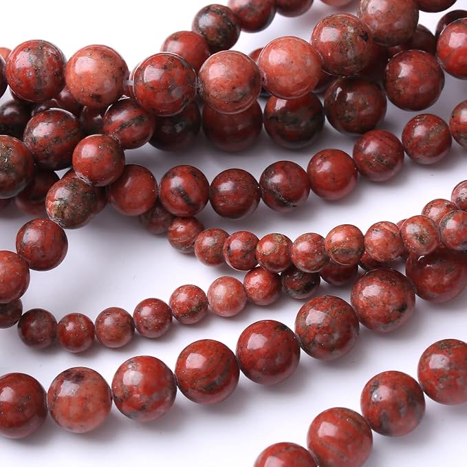 90PCS 4MM Red Seasame Jasper Natural Gemstone Round Stone Beads - Image 4