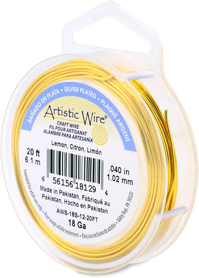 Artistic Wire, 18 Gauge Silver Plated Tarnish Resistant Colored Copper Craft by ArtisticWire