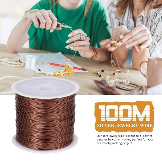 328FT Jewelry Wire 28 Gauge Tarnish-Resistant Copper Beading Wires Roll Bulk - Image 2