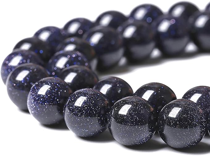120PCS 6mm Blue Sandstone Gemstone Beads Beads Natural Stone Round Loose Beads - Image 3