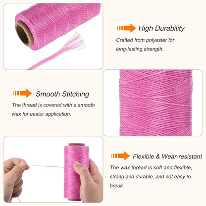 MECCANIXITY Waxed Thread, 197 Yard 1mm 210D Flat Wax Thread Polyester Waxed - Image 3