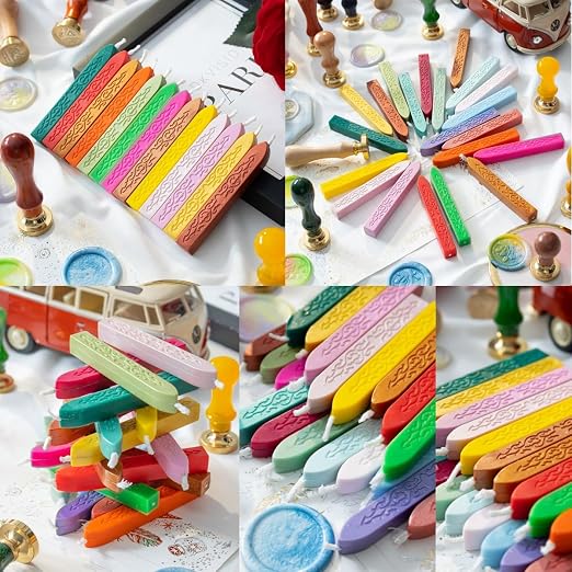 8Pcs Sealing Wax Sticks with Wicks, Wine Red Waxs Seal Stick Great - Image 5