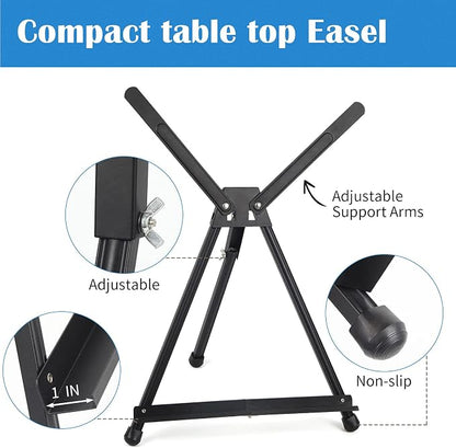Falling in Art Aluminum 15" to 21" Tabletop Easel Display, Holds Canvas - Image 3