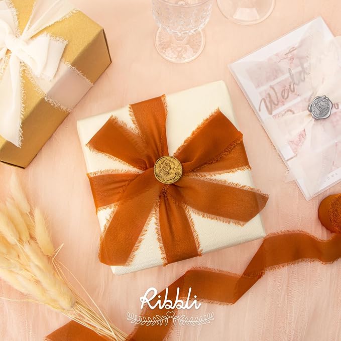 Ribbli Fall Chiffon Ribbon 1.5 inch x 30 Yard Handmade Silk, - Image 4