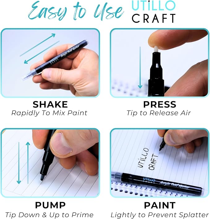White Paint Pen Medium Tip Made in Japan | Bold Color+100% Coverage | - Image 8