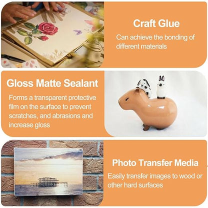 Crafts Sealer Gloss Matte Finish, 200ml+200ml All in One Craft Glue, and Finish - Image 3