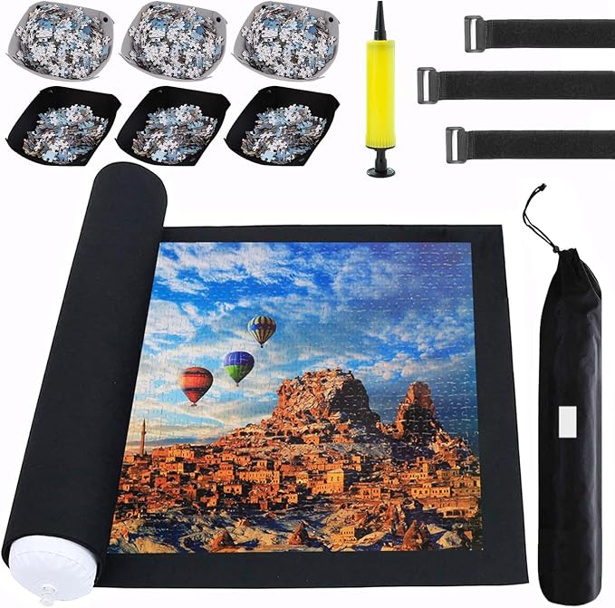 Puzzle Mat Roll Up for 3000 2000 1500 Pieces Jigsaw Puzzles, Large Portable Pad by genovega