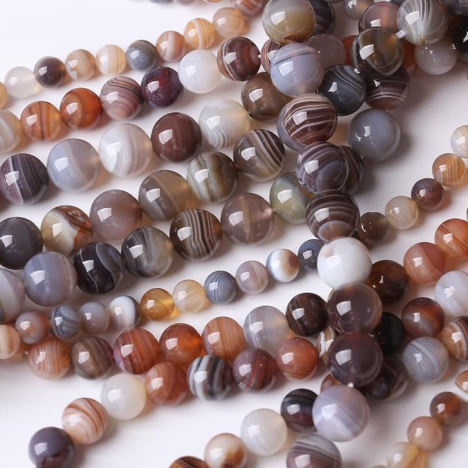 48PCS 8MM Red Coffee Agate Beads-Multicolo Stone Beads Energy Healing Beads - Image 4