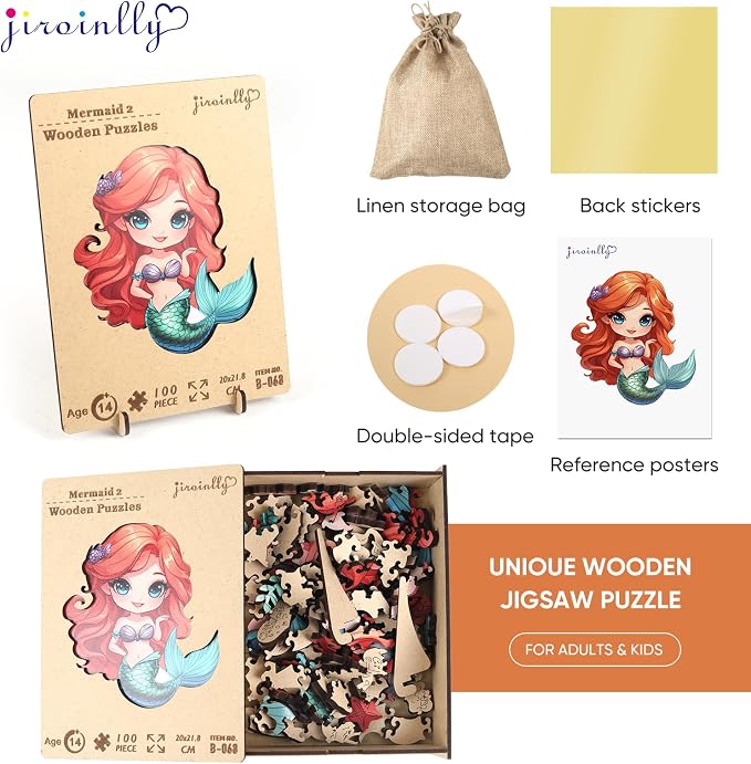 Wooden Puzzles for Adult and Kids, 100 Pieces Ocean Puzzle, Unique Shaped - Image 7