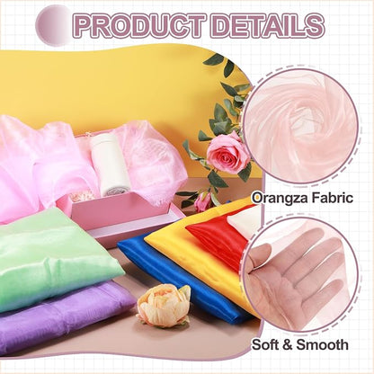 MECCANIXITY Iridescent Sheer Organza Fabric, 10 Yards x 59 Inches Solid - Image 3