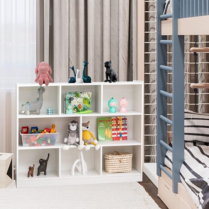 Toy Storage Organizer, 3-Tier Kids Bookshelf, 8 Cube Kids' Bookcases, Cabinets - Image 4