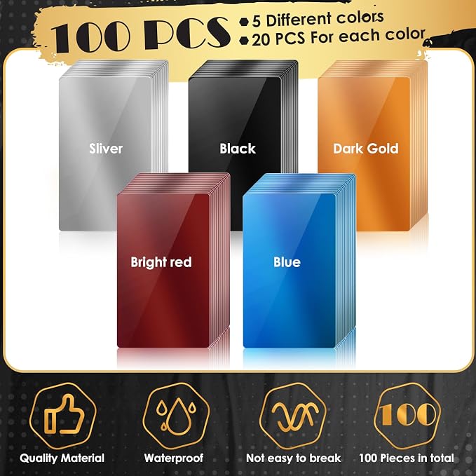 weparmeety 100 Pcs Metal Engraving Blanks Colorful Aluminum Sheet Laser - Image 3