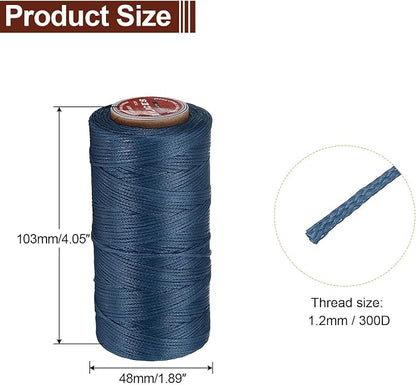 uxcell Flat Leather Sewing Waxed Thread, 140m / 153 Yards Polyester Wax String - Image 2