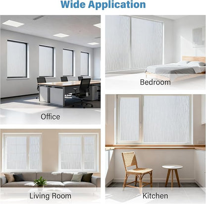 Finnez Frosted Privacy Window Film Static Cling, Non-Adhesive Decorative Cover - Image 8