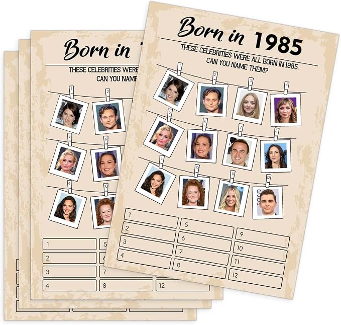 40th Birthday Party Games, Born in 1985 Games, Birthday Party Supplies by QUPT