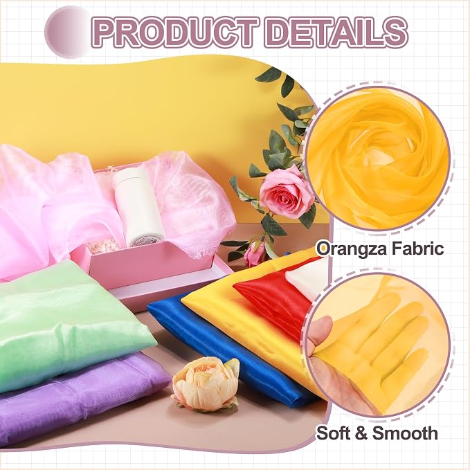 MECCANIXITY Iridescent Sheer Organza Fabric, 2 Yards x 59 Inches Solid - Image 3