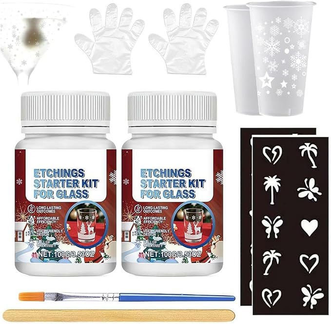 10oz Frosted Etch Starter Kit for Glass, Glassware Etching Kit Creates by Unknown