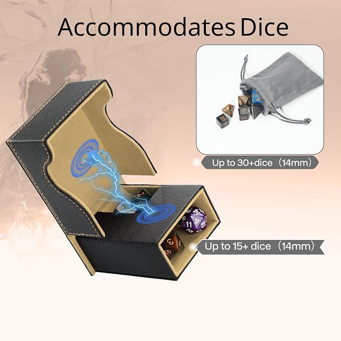 Dice Tower and Tray, Portable Commander Deck Box, Foldable Dice Storage Box - Image 3