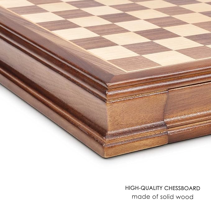 AMEROUS 12.8" x 12.8" Magnetic Wooden Chess Set - Image 6