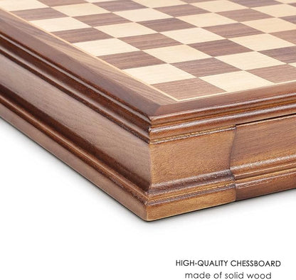 AMEROUS 12.8" x 12.8" Magnetic Wooden Chess Set - Image 6
