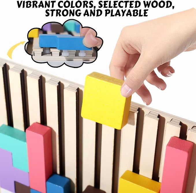 Wooden Russian Blocks Puzzle Brain Teasers Toy Tangram Jigsaw Puzzle - Image 7