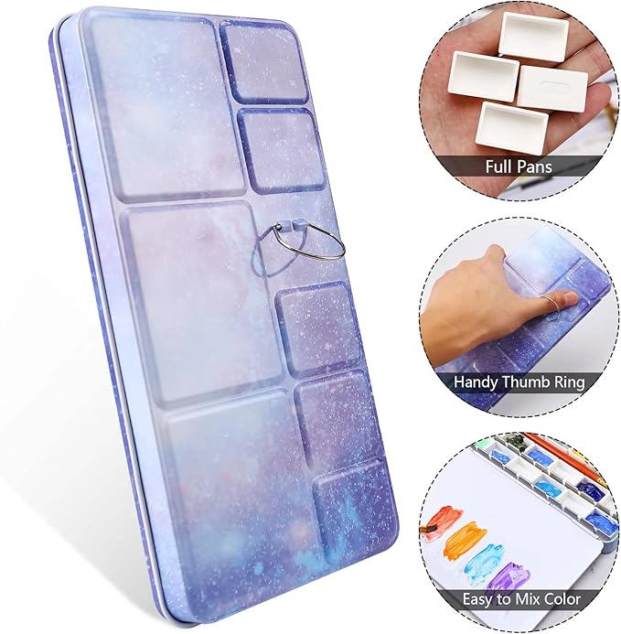 LOONENG Empty Watercolor Palette, Empty Watercolor Tin - Image 3