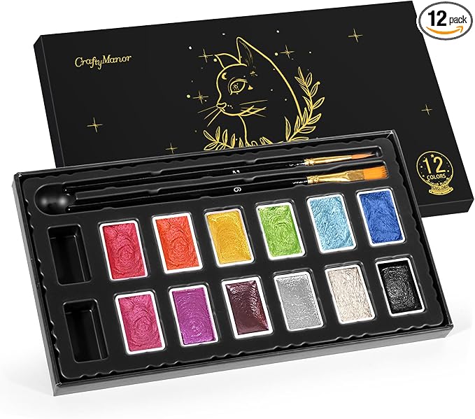 Mini Glitter Watercolor Paint Set by CraftyManor
