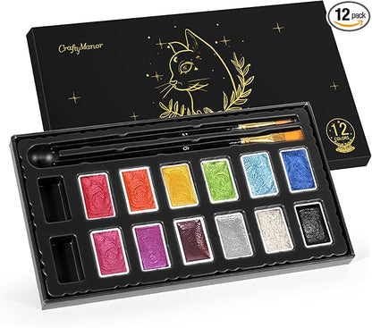 Mini Glitter Watercolor Paint Set by CraftyManor