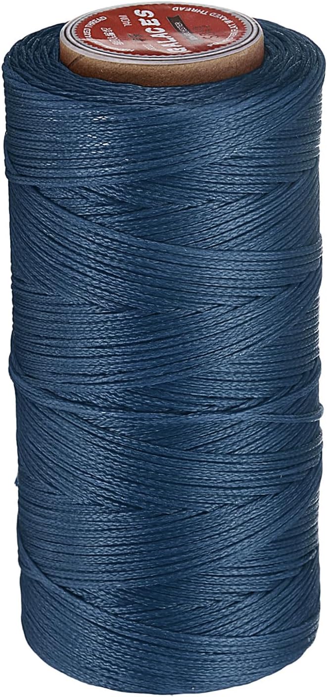 uxcell Flat Leather Sewing Waxed Thread, 140m / 153 Yards Polyester Wax String by uxcell