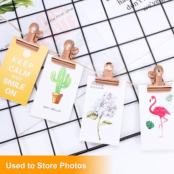 Coideal Bulldog Paper Clips Rose Gold, Food Bags, Pictures Photos, Art Crafts - Image 2