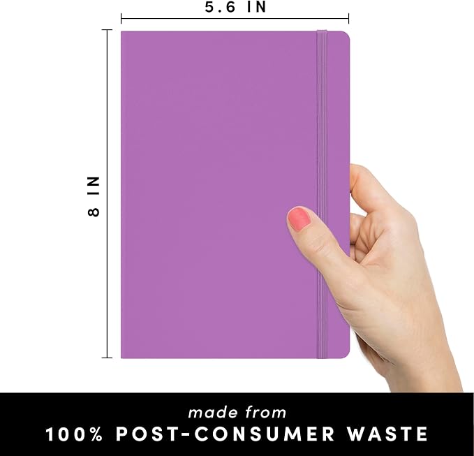 PAPERAGE Recycled Blank Journal Notebook, 160 Pages, Medium 5.6 in x 8 in - Image 2