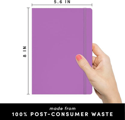PAPERAGE Recycled Lined Journal Notebook, 160 Pages, Medium 5.6 in x 8 in - Image 2
