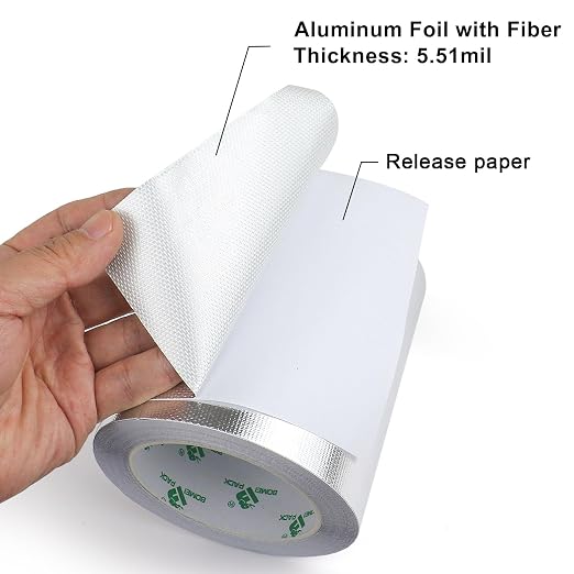 BOMEI PACK Adhesive Aluminum Foil Heat Shield Tape Barrier, Fiberglass Thermal - Image 3
