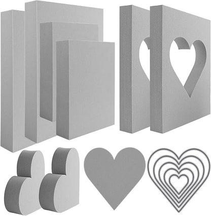 BAOFALI 15 Pcs Large Stamping Foam Grey Moldable Heart Foam Stamps Plastic Dry by BAOFALI