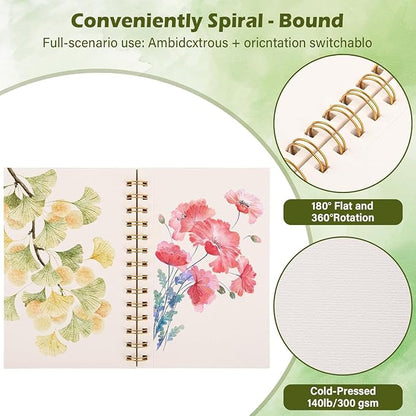 2-Packs 5"x7.5"Spiral Watercolor Paper Pad - Image 4