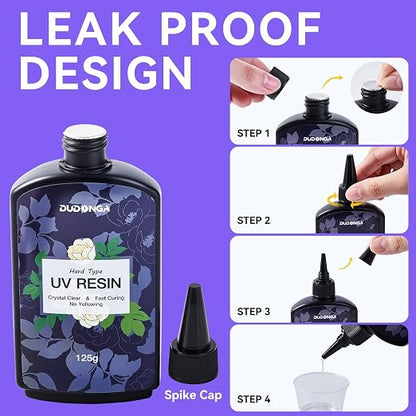 UV Resin 250g, DUDONGA Low Viscosity Crystal Clear Ultraviolet Thin Epoxy Resin - Image 4