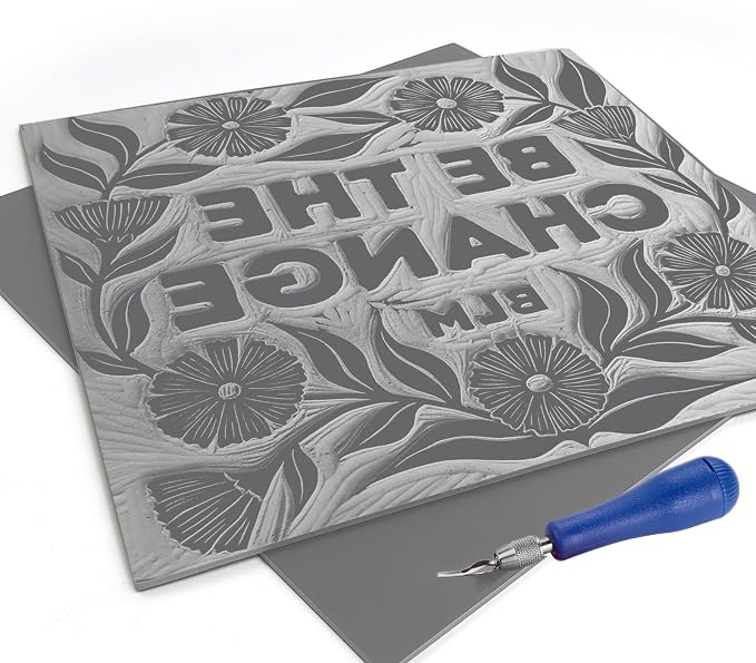 Falling in Art 12 * 12 Linoleum Carving Blocks, 2 Pack Soft Stamp Rubber Blocks - Image 3