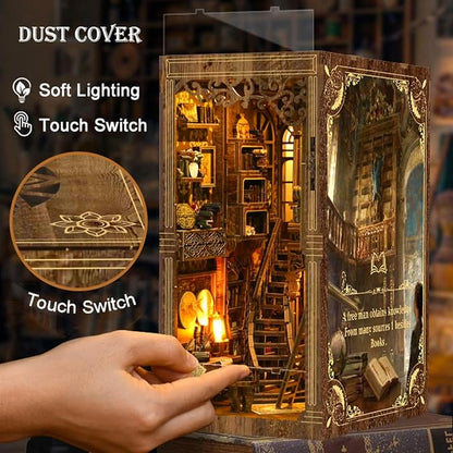 Book Nook Kits for Adult, DIY Miniature House Kit 3D Wooden Puzzles Miniature - Image 2