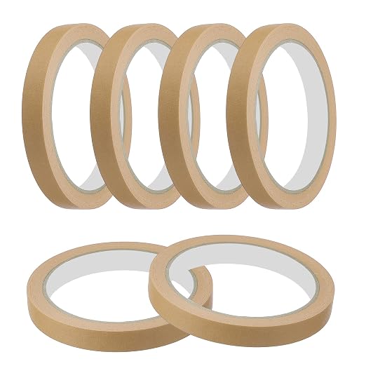 MECCANIXITY Masking Tape 0.5 Inch x 21 Yard Painter's Tape Brown Paint Tapes by MECCANIXITY