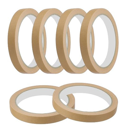MECCANIXITY Masking Tape 0.5 Inch x 21 Yard Painter's Tape Brown Paint Tapes by MECCANIXITY