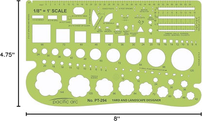 Pacific Arc, Landscape Template, 1/8 inch Scale, Drawing aid Stencil - Image 3