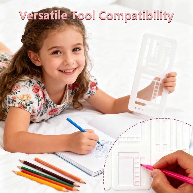 3 Pcs Journal Stencil Set – Reusable Flexible Templates - Image 6