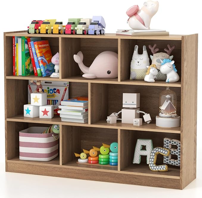 Toy Storage Organizer, 3-Tier Kids Bookshelf, 8 Cube Kids' Bookcases, Cabinets by IFANNY