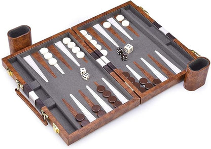 AMEROUS Backgammon Set, 11 Inches Classic Board Game withLeather Case, Folding - Image 4