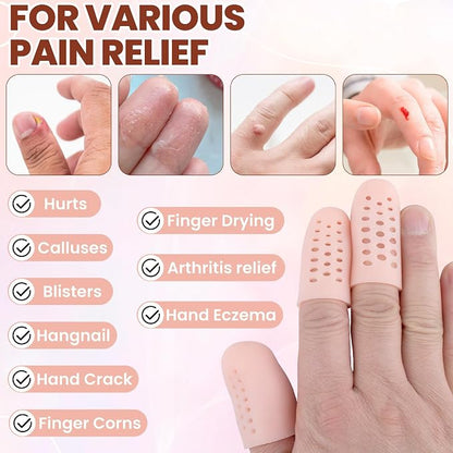 PAGOW 10pcs Gel Finger Cots/Covers, Silicone Finger Protector Support, Finger - Image 5