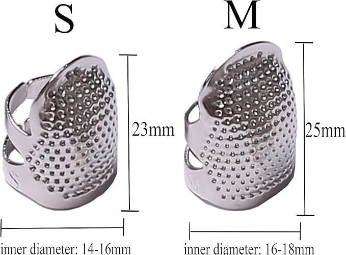 J.CARP 4Pcs Sewing Thimble, Metal Silvery Sewing Thimble Finger Protector - Image 2