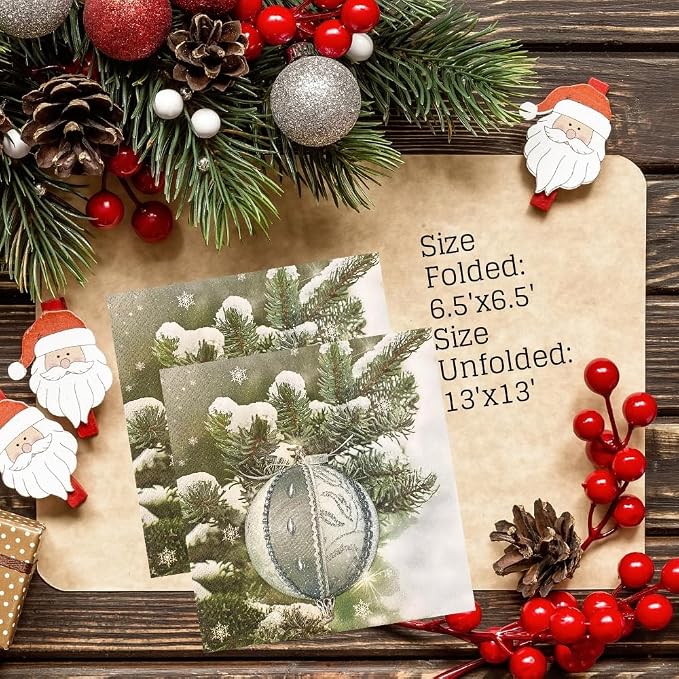 20-ct 13x13 Christmas Paper Decoupage Napkins, 3-Ply Servilletas Tissue Napkin - Image 3