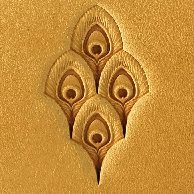 DandS ltd Leather Stamp Tool, Peacock Feather, Professional Steel Craft Tool - Image 7